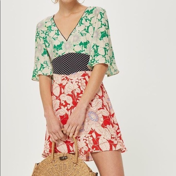 Topshop Dresses & Skirts - NWT Topshop skater mixed print dress